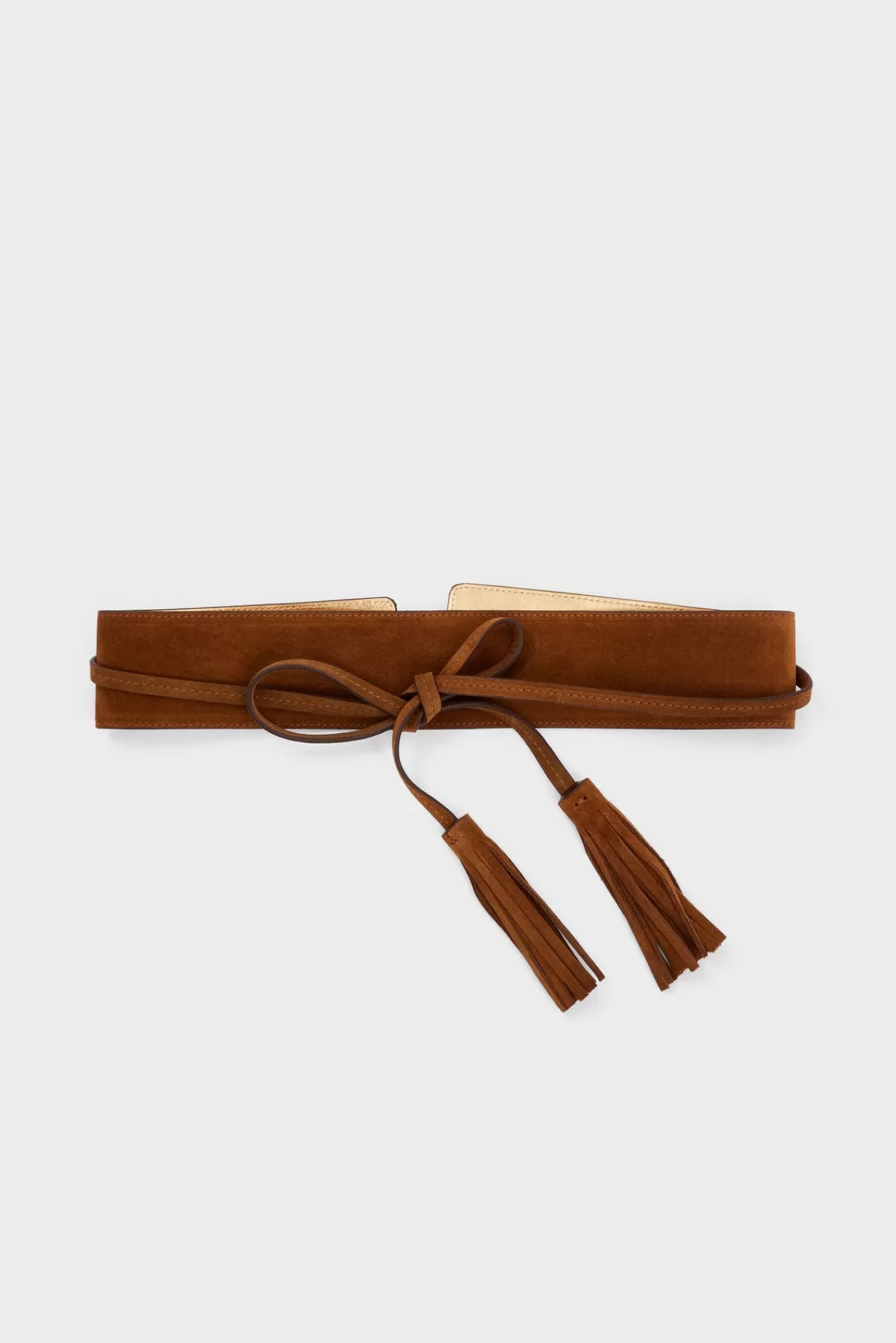 Gerarddarel Ceinture large en cuir velours tabac - ORNA | Gerard Darel Marron-Femme Ceintures