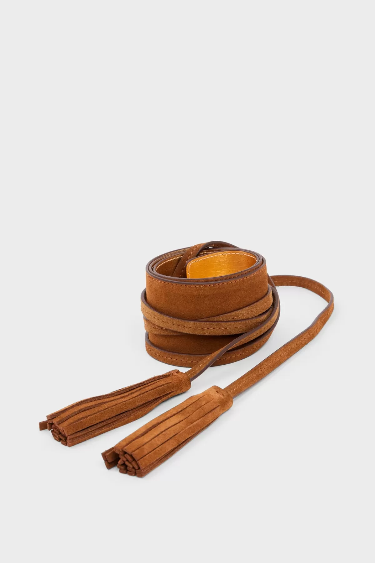 Gerarddarel Ceinture large en cuir velours tabac - ORNA | Gerard Darel Marron-Femme Ceintures