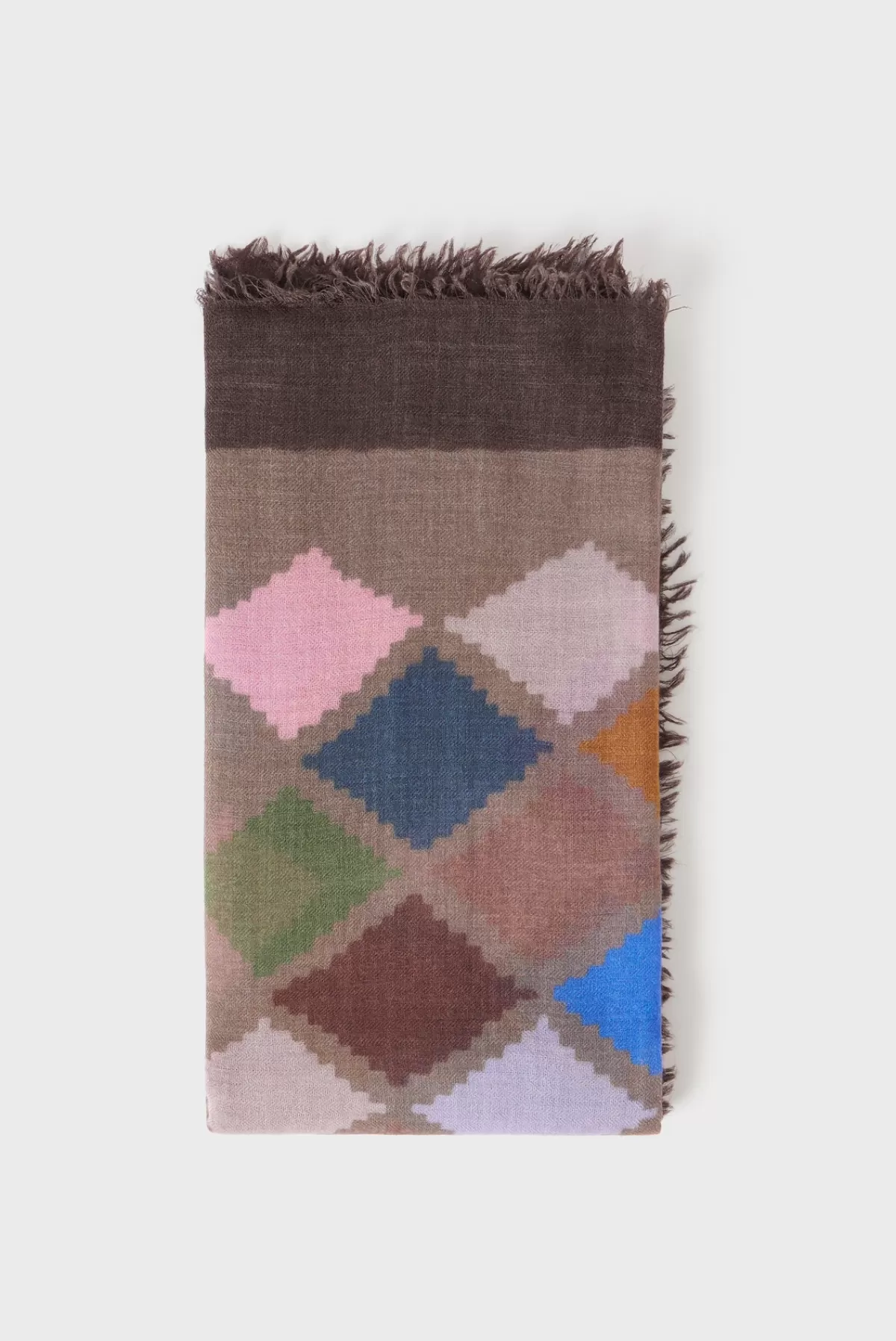 Gerarddarel Echarpe en laine à losanges - GABY Marron-Femme Echarpes & foulards