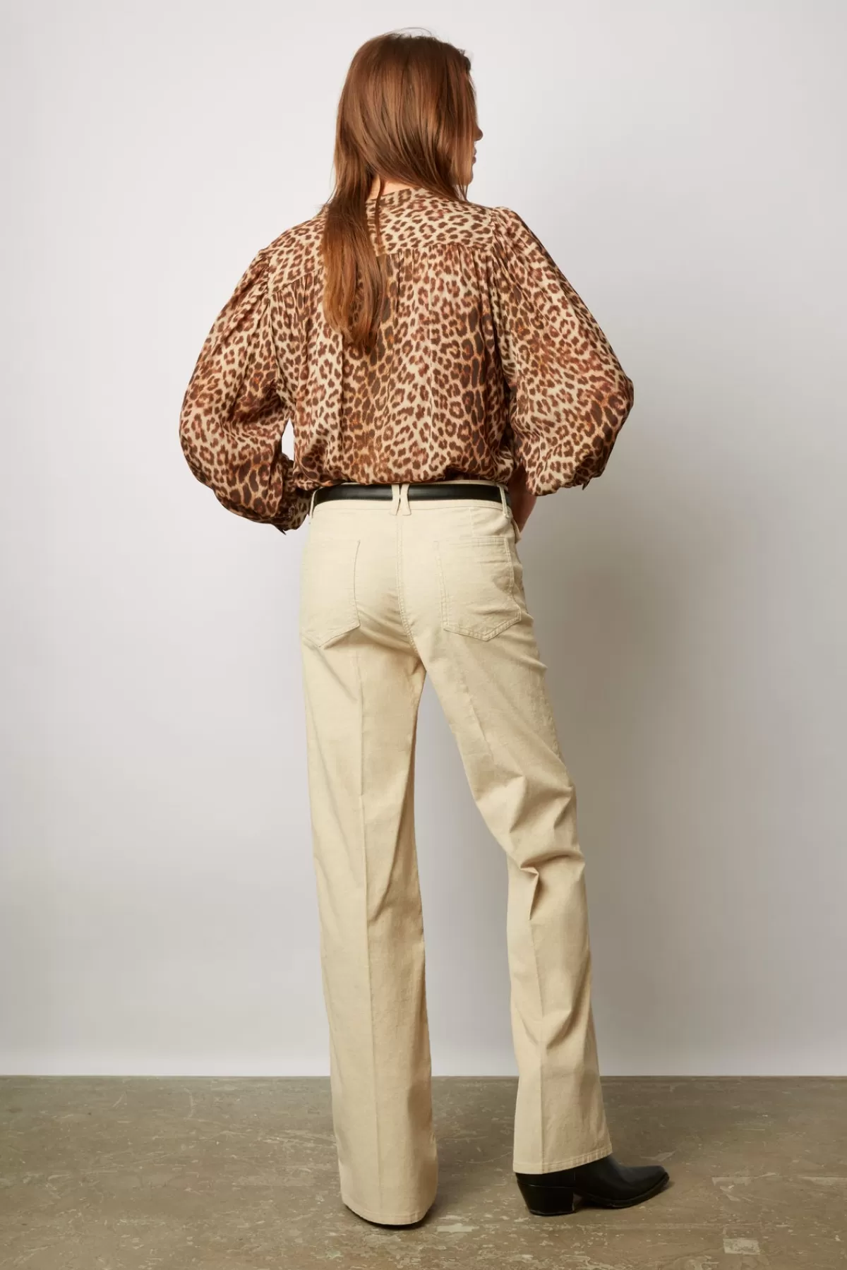 Gerarddarel Pantalon flare en velours à fines côtes - ANNA Blanc-Femme Pantalons & Jeans
