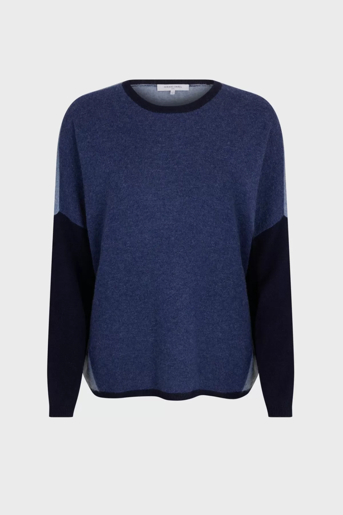 Gerarddarel Pull color block en cachemire à col rond - LOVANA Bleu foncé / Marine-Femme Maille