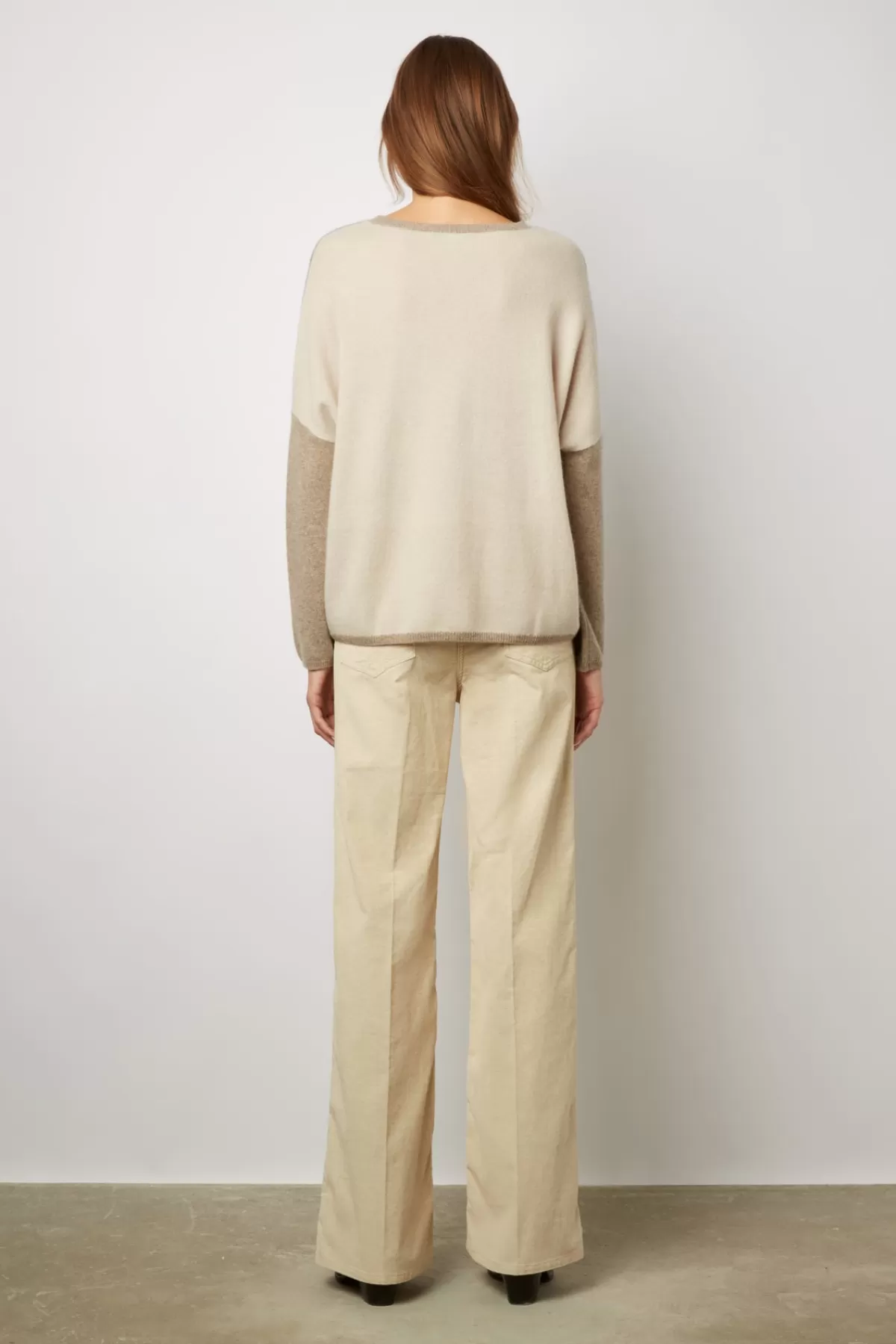 Gerarddarel Pull color block en cachemire à col rond - LOVANA Gris-Femme Maille