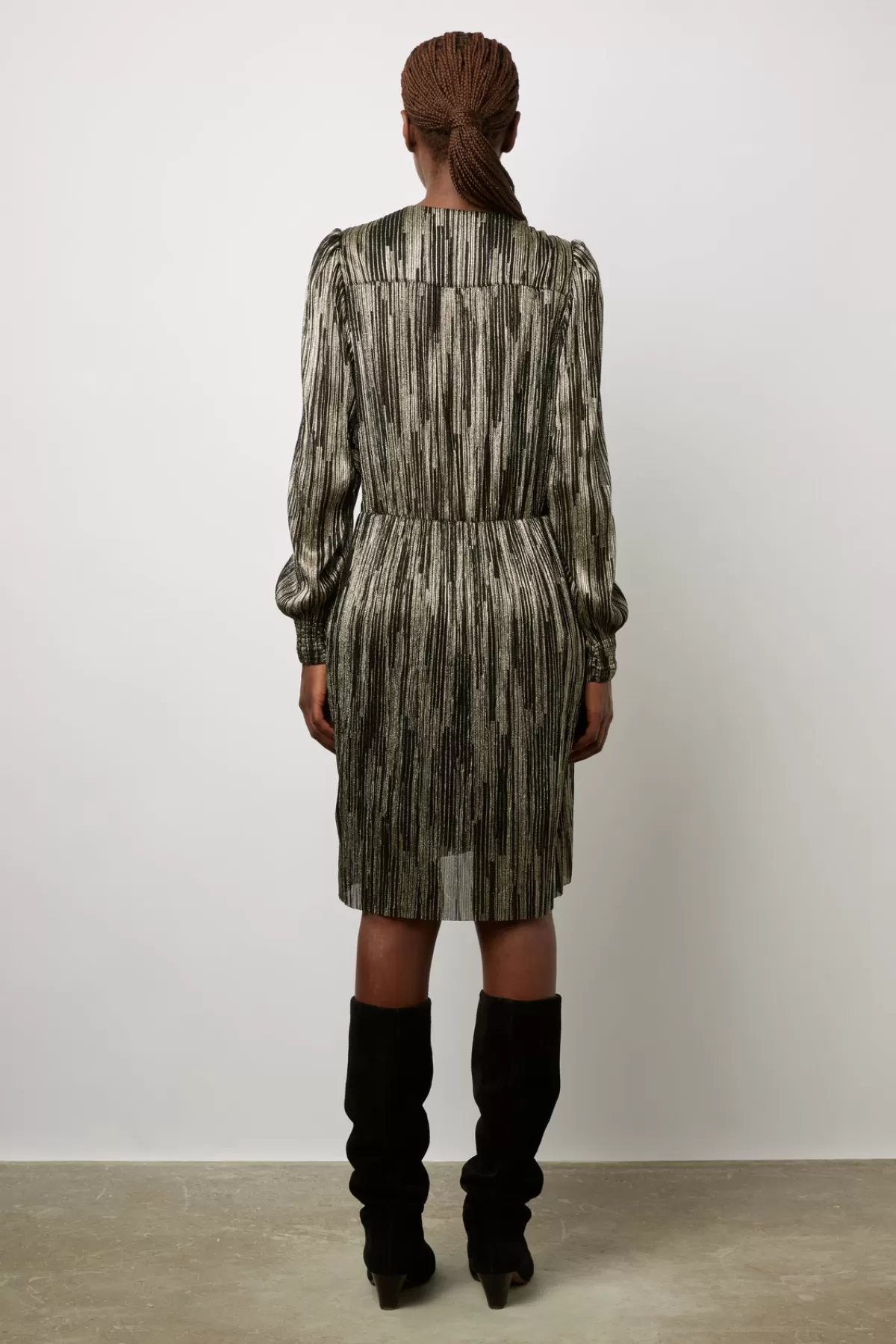 Gerarddarel Robe de soirée en lurex bicolore - JUSTIN Doré-Femme Robes