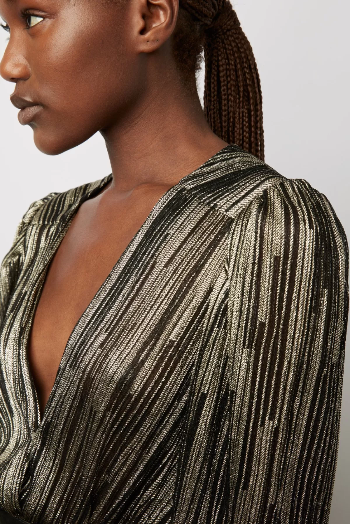 Gerarddarel Robe de soirée en lurex bicolore - JUSTIN Doré-Femme Robes