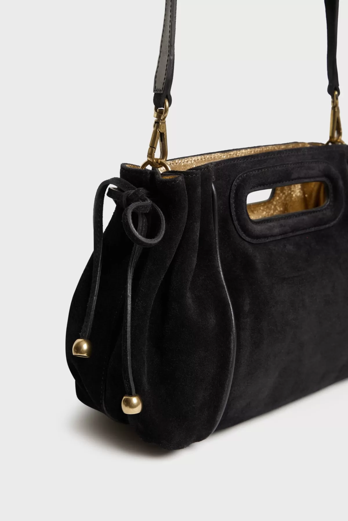 Gerarddarel Sac à main en cuir velours - MINI DANY | Gerard Darel Noir-Femme Sacs à main | Sacs porté épaule | Sacs bandoulière